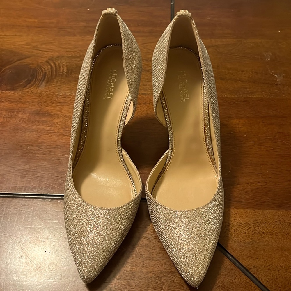 Size 7.5 Gold Michael Kors Heels
